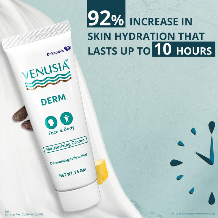 Dr Reddys Venusia Baby Intensive Moisturizing Cream  For Dry and Ultra dry Skin  Contains Cocoa Aloe Mango & Shea Butters | 75 gm and Venusia Derm Moisturing Cream 75 g
