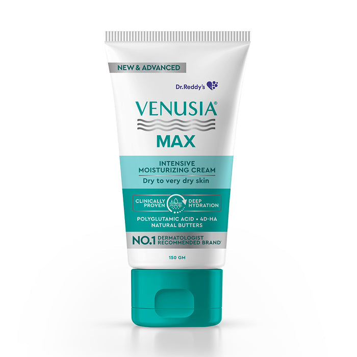Dr. Reddy's Venusia Max Intensive Moisturizing Cream, For Dry Skin, Repairs & Smoothens Skin, 150 GM