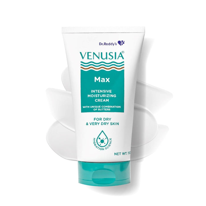 Dr. Reddy's Venusia Max Intensive Moisturizing Cream For Dry Skin To Very Dry Skin, Contains Shea, Mango, Aloe & Cocoa Butter, Paraben Free & Non Irritant formula,  Dermat Recommended I 150g