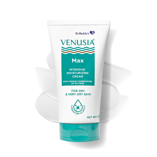 Dr. Reddy's Venusia Max Intensive Moisturizing Cream For Dry Skin To Very Dry Skin, Contains Shea, Mango, Aloe & Cocoa Butter, Paraben Free & Non Irritant formula,  Dermat Recommended I 150g
