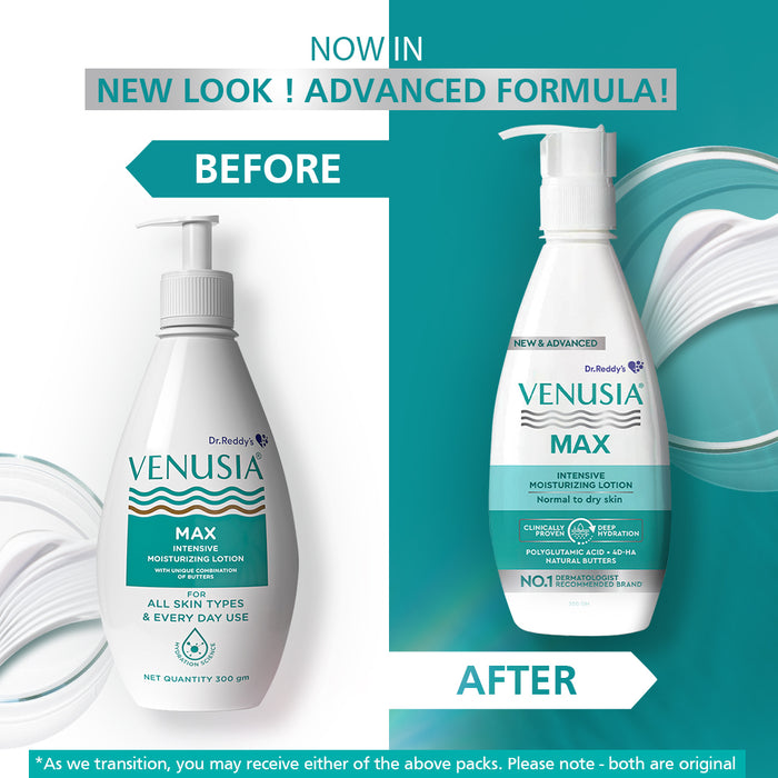 Dr. Reddy's Venusia Max Intensive Moisturizing Lotion, Repairs  Skin, Provides Soft & Smooth Skin, 300 GM