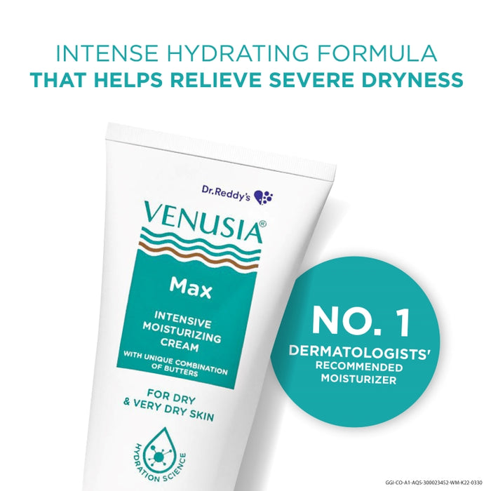 Dr. Reddy's Venusia Moisturizing Bathing Bar 75 gm and Venusia Max Cream Paraben Free 150 gm,For Dry Skin, For Everyday Use, Repairs Dry Skin, Soft and Smooth Skin, Moisturized and Hydrated Skin (Combo)