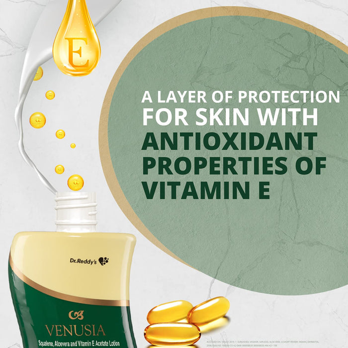 Dr. Reddy's Venusia Moisturizing Lotion With Aloe Vera, Vitamin E & Squalene,Smooth & Moisturized Skin,200 ML