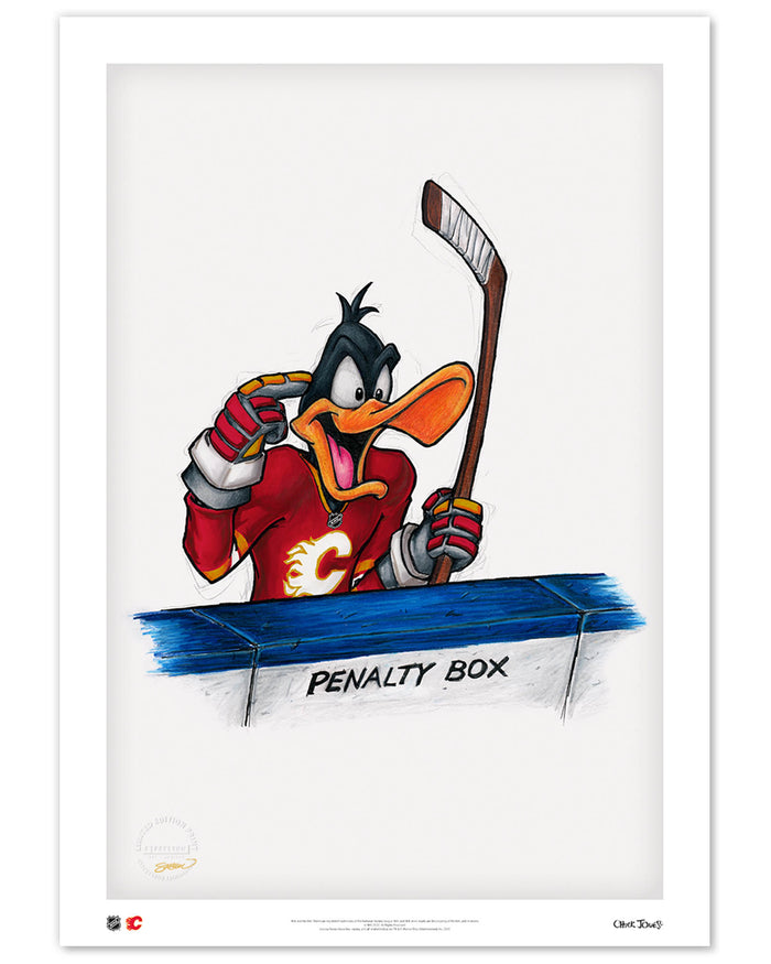 Duck Season Hockey Season x NHL Calgary Flames Daffy Duck Limited Edition Art Print