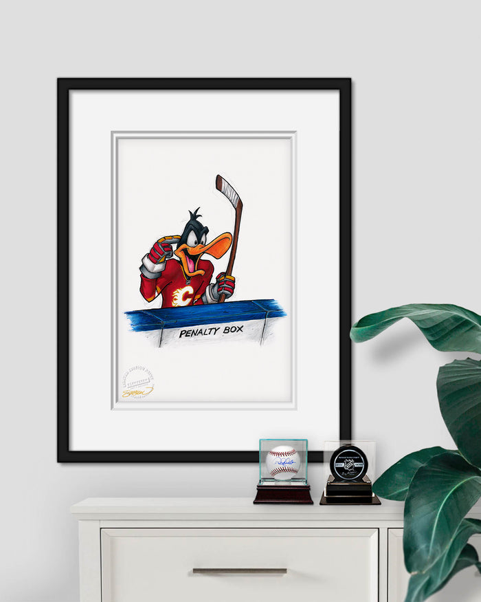 Duck Season Hockey Season x NHL Calgary Flames Daffy Duck Limited Edition Art Print
