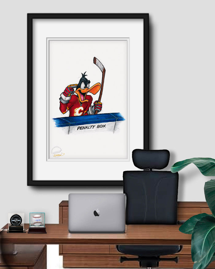 Duck Season Hockey Season x NHL Calgary Flames Daffy Duck Limited Edition Art Print