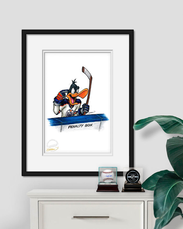 Duck Season Hockey Season x NHL Oilers Daffy Duck Limited Edition Art Print