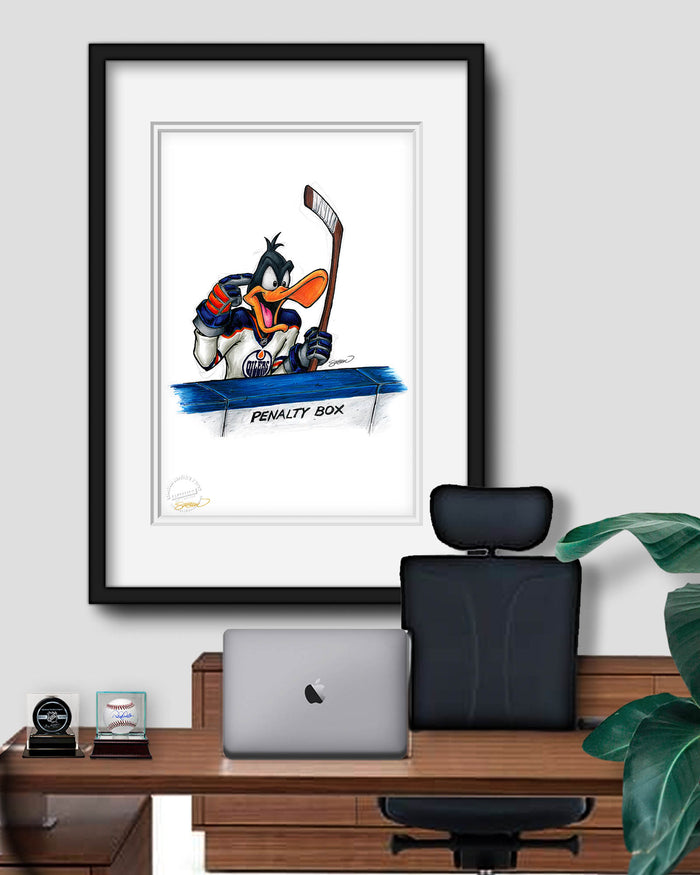 Duck Season Hockey Season x NHL Oilers Daffy Duck Limited Edition Art Print