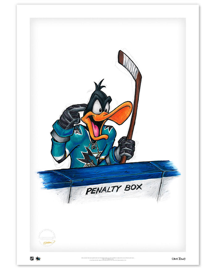 Duck Season Hockey Season x NHL Sharks Daffy Duck Limited Edition Art Print