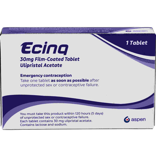 Ecinq Tablets 30mg, Pack of 1, Ulipristal acetate - Makkah Pharmacy