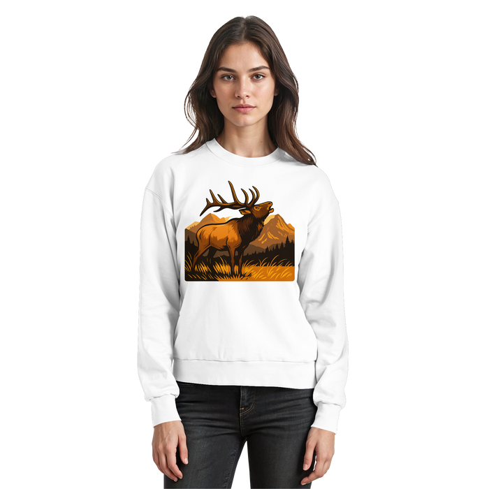 Arvenzo Elk Meadow sweatshirt in Arctic White, front view showing a cozy, casual sweatshirt with a simple design.