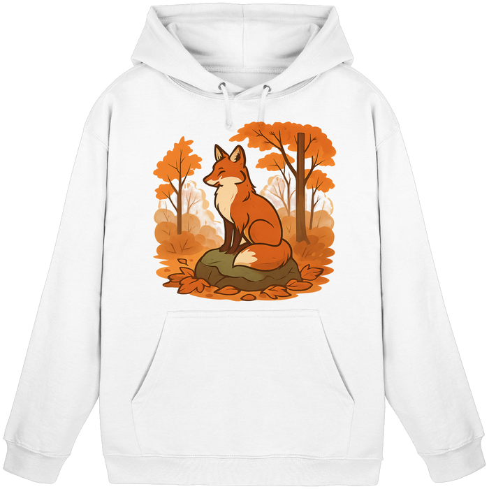Unisex Ember Trail Hoodie by Arvenzo in Arctic White, front view showing soft fabric and classic hoodie design.