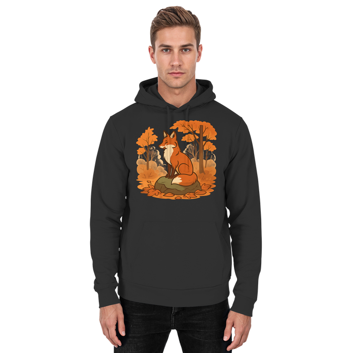 Black Arvenzo Ember Trail hoodie, front view of a unisex casual hoodie with a simple design.