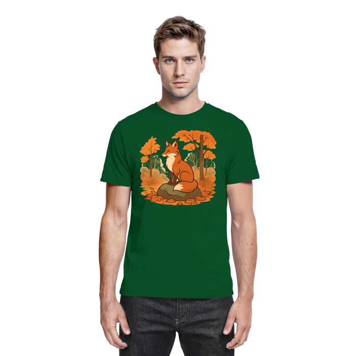 Front view of Arvenzo Ember Trail unisex shirt in bottle green, featuring a comfortable fit and stylish design.