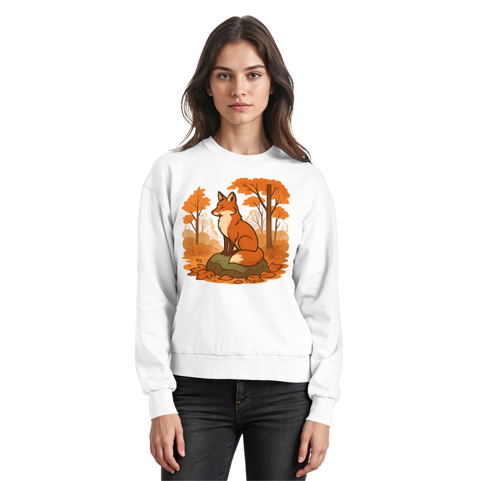 Arvenzo Ember Trail sweatshirt in arctic white, front view displaying comfortable fit and classic crewneck design.