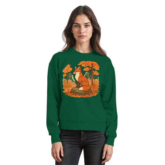 Arvenzo Ember Trail sweatshirt in bottle green, front view showing classic crewneck design and soft fabric texture.