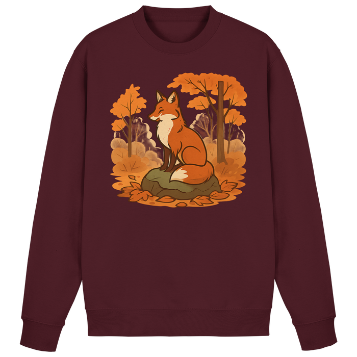 Arvenzo Ember Trail Sweatshirt in burgundy, front view showcasing a classic crewneck design and soft fabric.