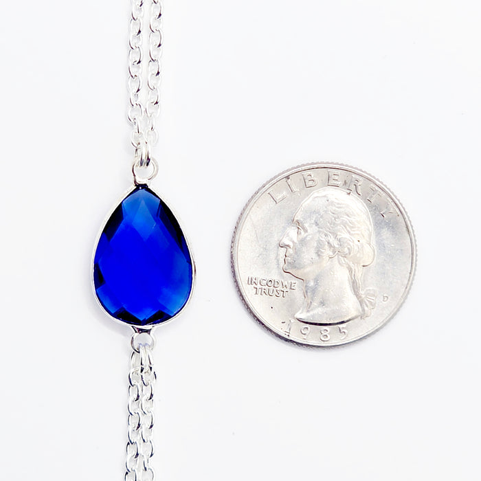 Erotic Necklace with Crystal and attached Nipple Chains