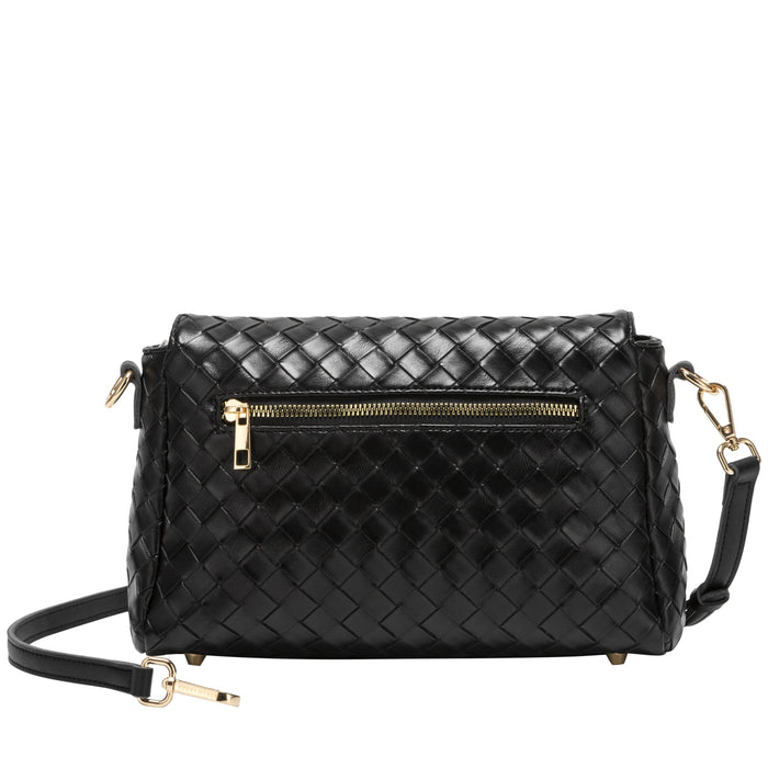 Every Other Flap Over Shoulder Clutch Cross Body Bag - Black
