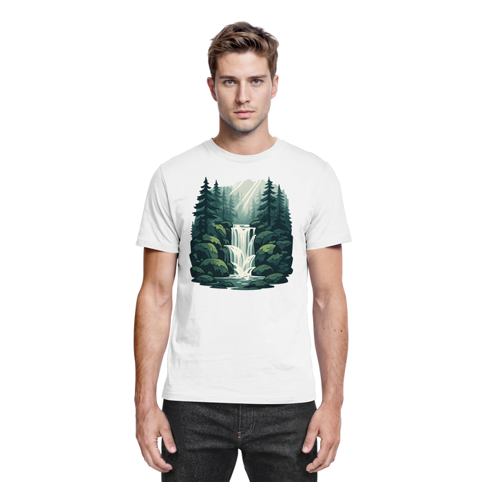 White Fall Creek unisex shirt by Arvenzo, front view showcasing a classic fit and clean design.