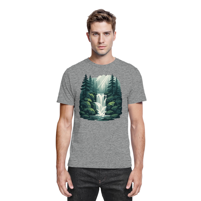 Unisex Fall Creek Shirt by Arvenzo in sports grey meliert with a front view, showcasing a casual, comfortable design.