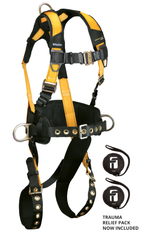 Falltech Journeyman Flex® Steel 3D Construction Belted Full Body Harness, Tongue Buckle Leg Adjustment #7035 - Ironworkergear