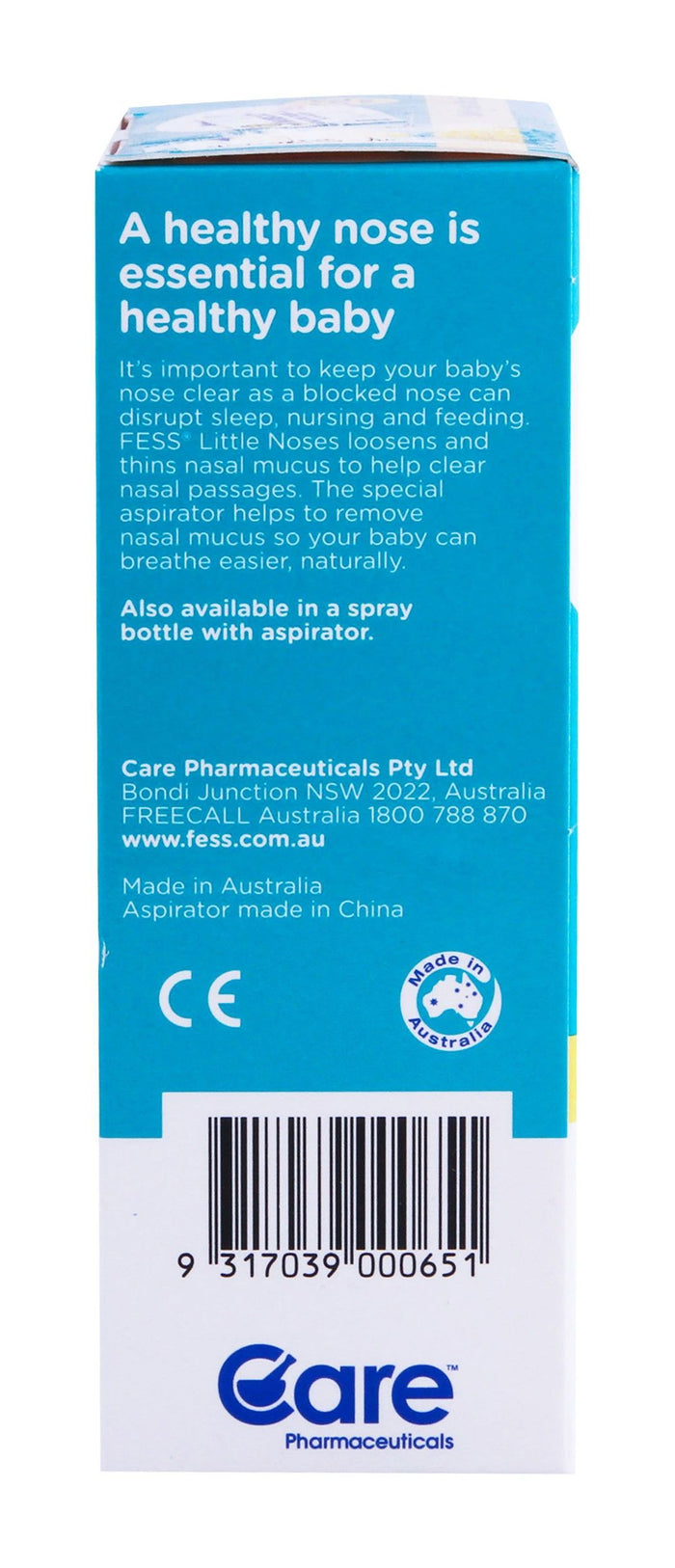 Fess Little Noses Non-Medicated Saline Drop & Aspirator for Blocked Nose, 25ml - Makkah Pharmacy