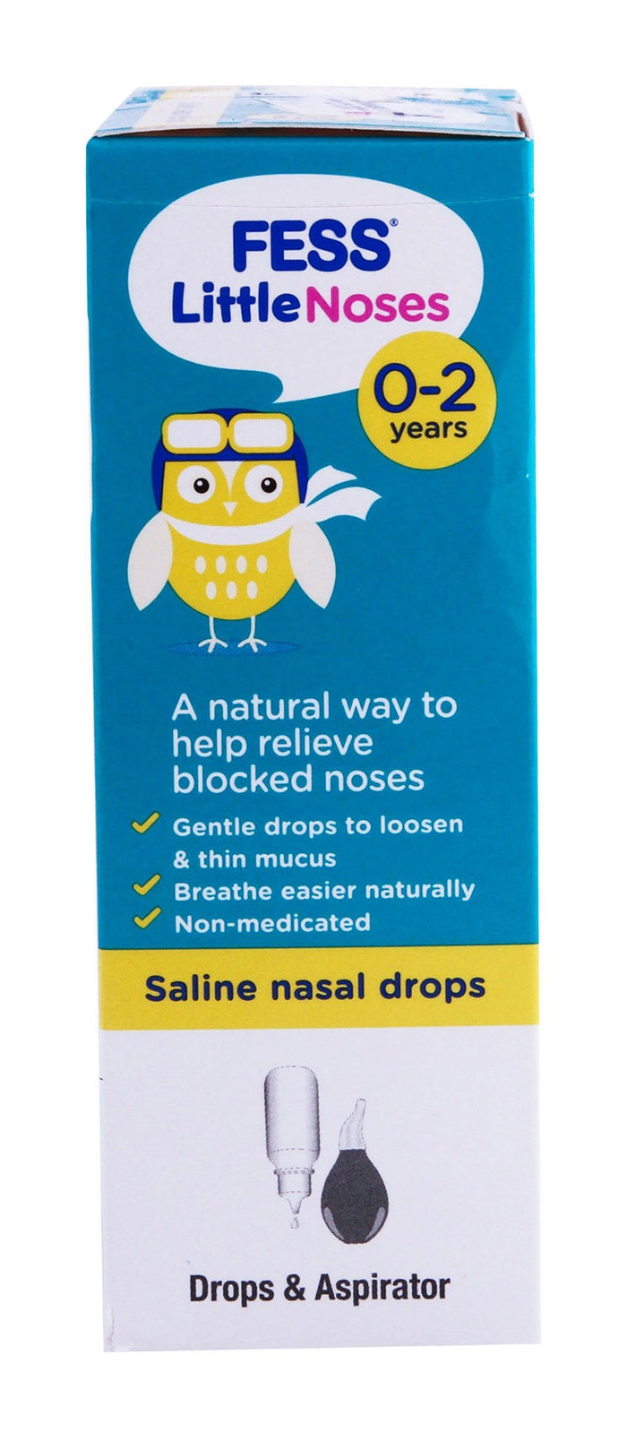 Fess Little Noses Non-Medicated Saline Drop & Aspirator for Blocked Nose, 25ml - Makkah Pharmacy