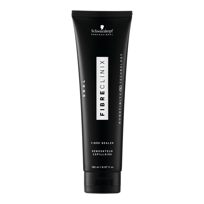 Black Squeeze tube of Schwarzkopf Fibreclinix  on a white background