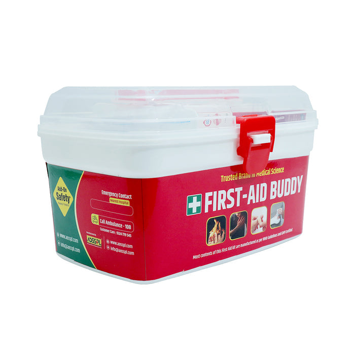 FIRST AID BUDDY – Portable Medical Kit for Home, Office & Travel (HDPE, CE & ISO Marked)