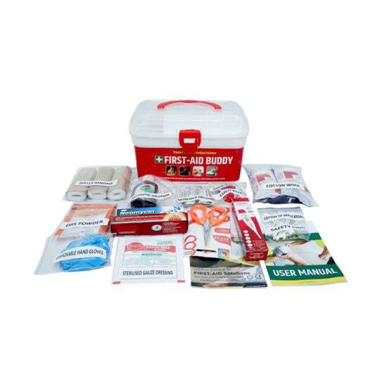 FIRST AID BUDDY – Portable Medical Kit for Home, Office & Travel (HDPE, CE & ISO Marked)