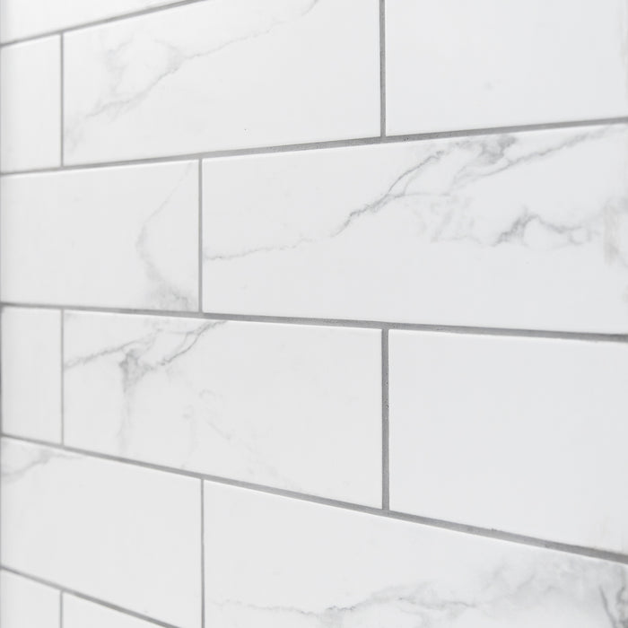 Flat Matt Carrara 10 x 30cm Brick Tile - 1.02sqm perbox