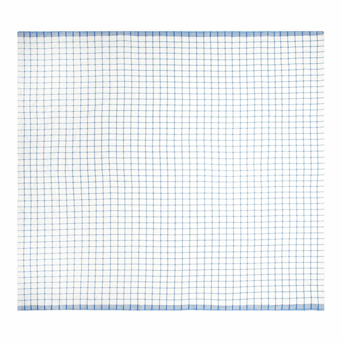 French Tablecloth Windowpane Blue & Natural