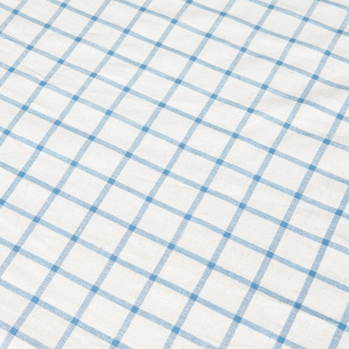 French Tablecloth Windowpane Blue & Natural