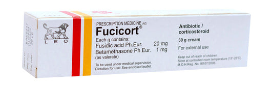 Fucicort 20mg Fusidic Acid & 1mg Betamethasone Antibiotic Cream, 30g