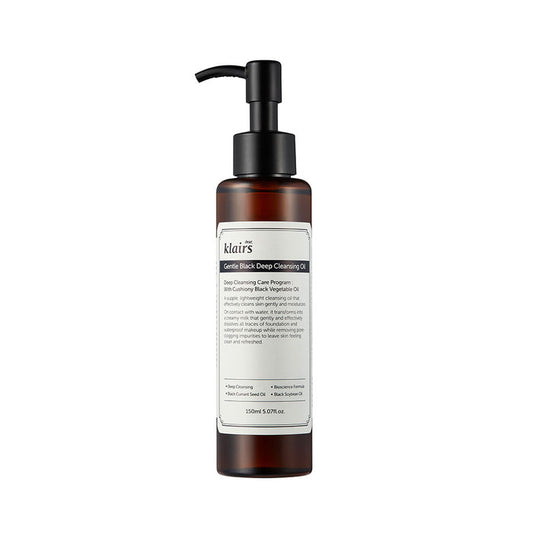KLAIRS Gentle Black Deep Cleansing Oil Nudie Glow Best Korean Beauty Australia