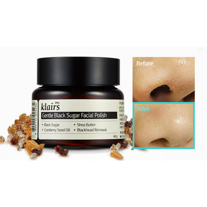 Nudie Glow Dear Klairs Gentle Black Sugar Facial Polish Korean Beauty Skincare Australia