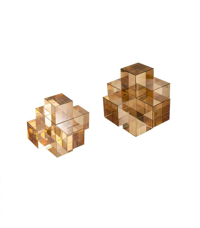 Geo Crystal Sculpture Set - Brown
