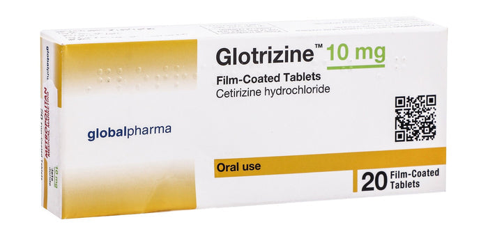 Glotrizine 10mg Cetirizine Hydrochloride, 20 Tablets - Makkah Pharmacy
