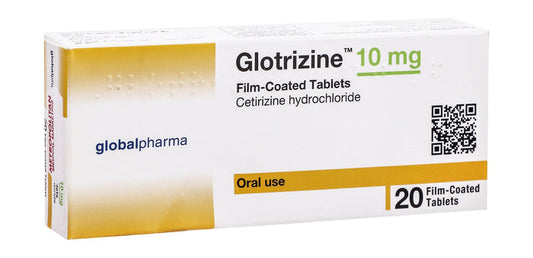 Glotrizine 10mg Cetirizine Hydrochloride, 20 Tablets - Makkah Pharmacy