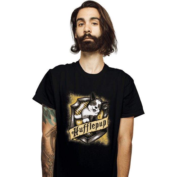 Shirts T-Shirts, Unisex / Small / Black Hairy Pupper House Hufflepup