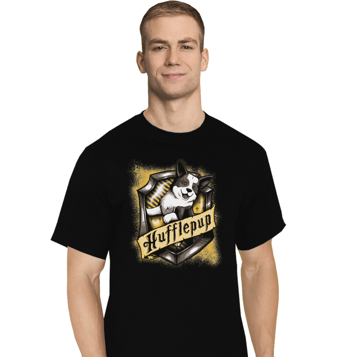 Shirts T-Shirts, Tall / Large / Black Hairy Pupper House Hufflepup