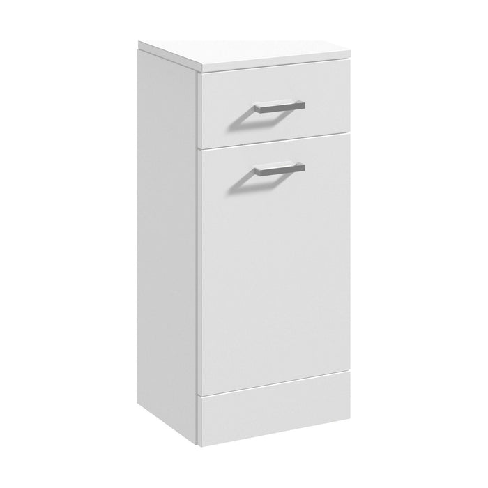 [BFOR154] Hamstall Floor Standing Bathroom Laundry Basket, 350mm, Gloss White, Choice of Size - Cutout