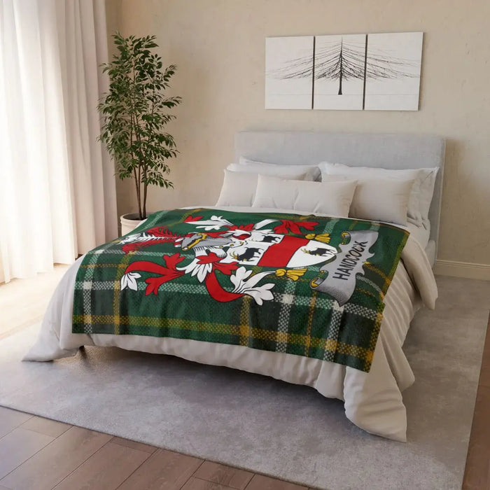 Personalized Handcock Family Crest Cozy Blanket