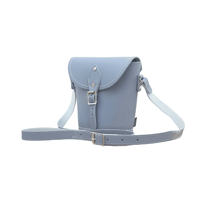 Handmade Leather Barrel Bag - Lilac Grey - Bascora
