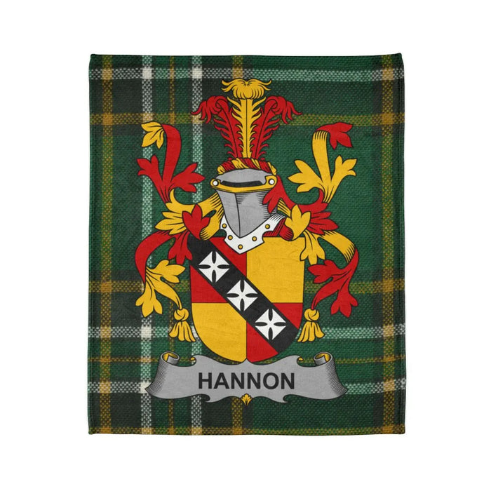HANNON Tartan Plaid Family Crest Blanket