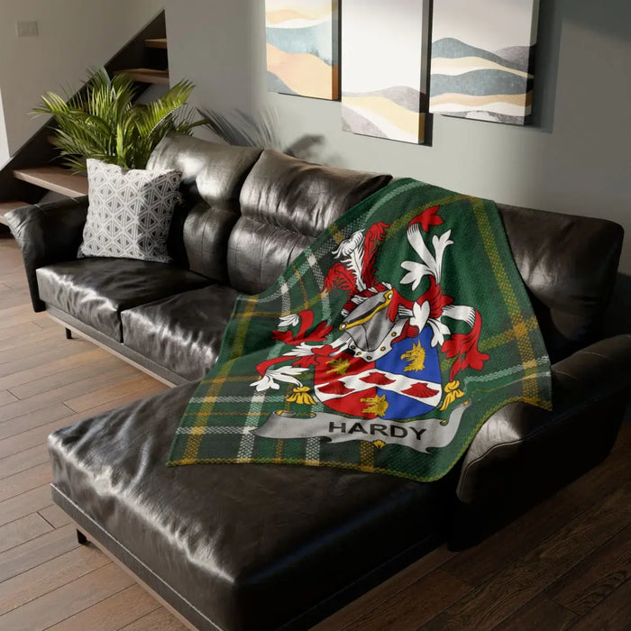 Personalized Hardy Family Crest Tartan Blanket