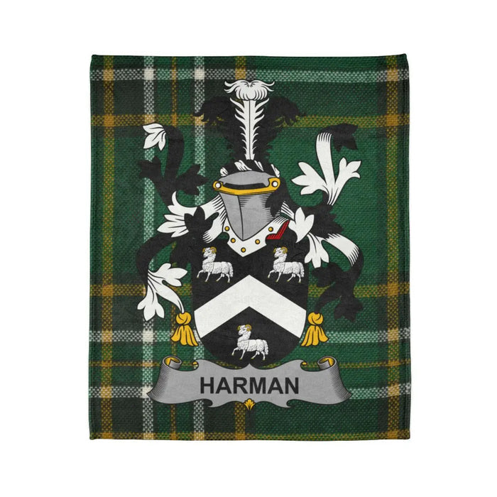 Harman Family Crest Tartan Pattern Blanket