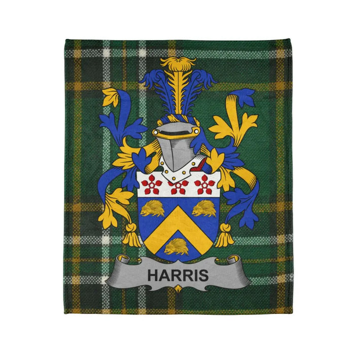 Harris Family Crest Tartan Blanket Heritage Gift