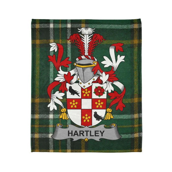 Hartley Family Crest with Plaid Design Blanket